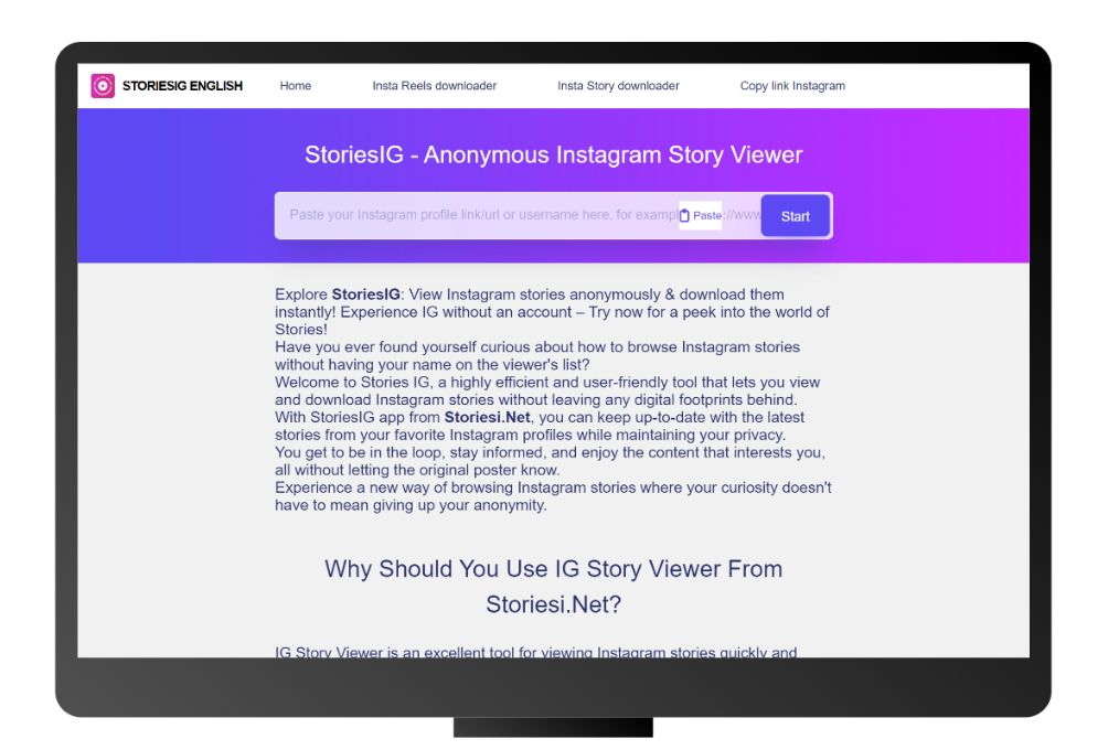 StoriesIG: Anonymous Instagram Story Viewer Private Online